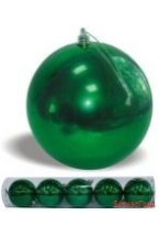 Шар глянцевый зеленый 60 мм (упаковка 6 шт), SNOWMEN